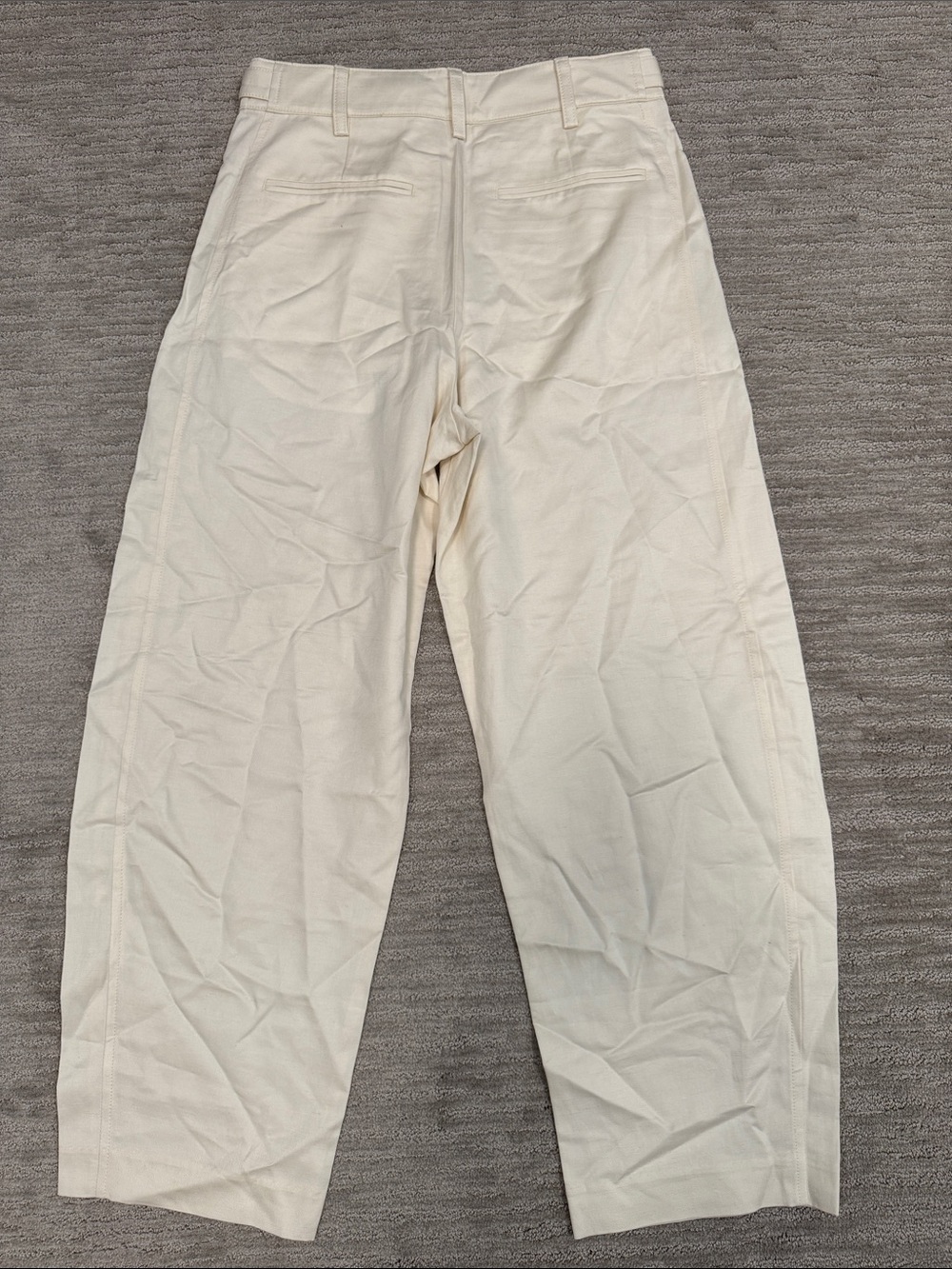 Madewell NWT The Barrel-Leg Pant in Drapey Twill Vintage Ivory Size 2 - Picture 12 of 13